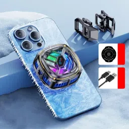 FAVSTORE X76 Pro Gaming Phone Cooler – Ultra-Fast Magnetic Cooling for Mobile Gaming 1 Fan Cooling Pad-0