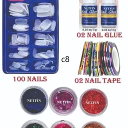 Glitter 06 color + Artificial Nail100 pcs + Nail Glue 2 pc +Nail Tape 2 pc c8-image-93