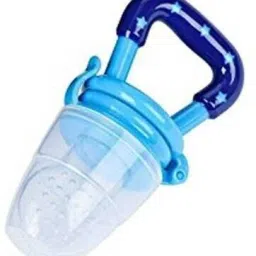 Silicone Food and Fruit Nibbler BPA Free Feeder with Cover for 3-12 with Extra Toy Teether Safe for Kids, Pack of 1 Teether-22