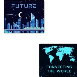 Fashionindustry Future World Map Mouse Pad, Water-Resistant Anti-Slip Desk Pad Non Slip Base Mousepad-image-61