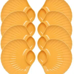eco-friendly wheat straw shell dipping plates (Yellow, Set of 8) Chutney Plate-image-6