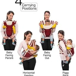 moms angel Baby Carrier Bag in 3-in-1 Ergonomic Adjustable Sling Kangaroo Design with Carrying Basket for Front & Back Use for Infant Child and Mother Travel Baby Carrier image 5