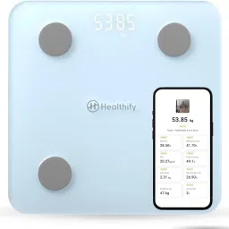 Healthifyme Smart Scale | Track 11+ Key Body Metrics | Data Driven Smart Weight Loss Scale Weighing Scale-0