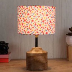 Devansh Wood Table Lamp With Multicolor Cotton Shade by New Era-picture-40