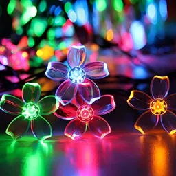 SPARK WORLD Blue Flower-Shaped String Lights image 3