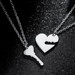 SALTY Set Of 2 Heart Shaped Pendants with Chains image 2