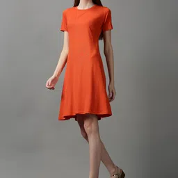SHOWOFF Women Embellished Round Neck A-Line Dress image 2