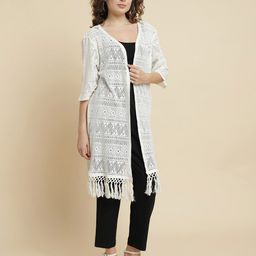 UnaOne Self Design Longline Open Front Shrug image 2