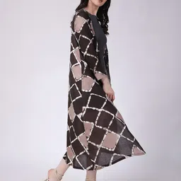 SCORPIUS Geomentric Printed Open Front Longline Shrug image 2