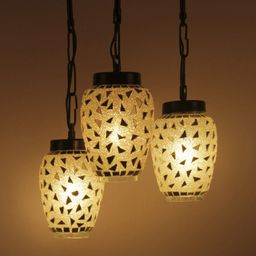 Devansh Multicolor Mosaic Glass Cluster Hanging Lamp image 3