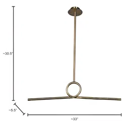 Fos Lighting Gold-Toned Abstract Shaped Ceiling Lamp image 4