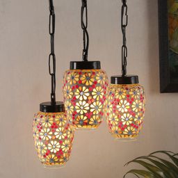 Devansh Multicoloured Mosiac Glass Cluster Hanging Lamp image 4
