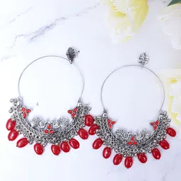 VAGHBHATT Oxidised Circular Drop Earrings image 2