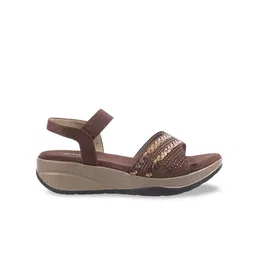Metro Embellished Open Toe Wedges With Backstrap image 3