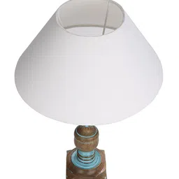Homesake White Rustic Distress Frustum Table Lamp With Shade image 5