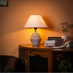 Pinecraft INTERNATIONAL White Atury Table Lamp with Shade image 2