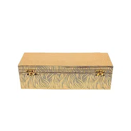 Kuber Industries Gold-Toned & Red Wooden Bangle Box With Lock System image 4