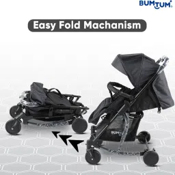 bumtum Baby Stroller/Pram For 0 to 3Yrs. Adjustable Backrest Reversible Handlebar Stroller image 5