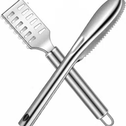 2-Pieces Combo Fish Scrapper Remover, Stainless Steel Fish Scaler-19