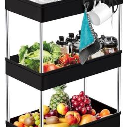 Plastic 3 Layer Multipurpose Kitchen Trolley With Wheels, Space Saving Plastic Kitchen Trolley-image-34