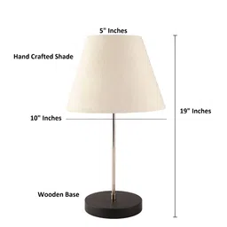 BTR CRAFTS White Textured Frustum Table Lamp with Adjustable Cord image 2