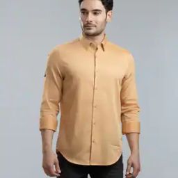 Studios Satin French Placket Regular Fit Shirt-image-8