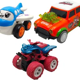 Unbreakable Four-Wheel Drive Friction Powered Diecast Toy Set-D167-15