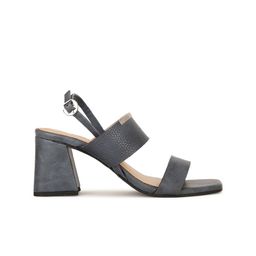 Bata Textured Open Toe Block Heels With Buckle Closure image 4