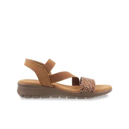 Metro Printed Open Toe Flats image 2