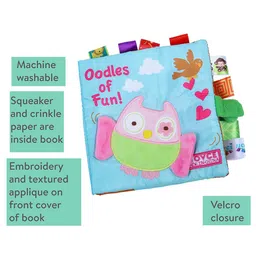 Baby Moo Infants Oodles Owl Educational Learning 3D Cloth Book With Rustle Paper image 3