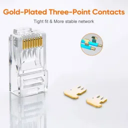 DECENT AIR SYSTEM Pack Of 50 RJ45 Connector Modular 8 Pin Network Cable Plugs Lan Adapter image 4