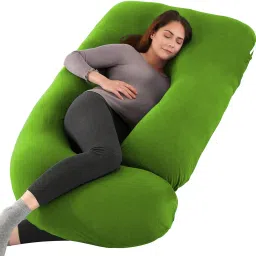 "Enjoy full-body comfort and support for a more peaceful pregnancy journey." Microfibre Solid Pregnancy Pillow Pack of 1-image-33