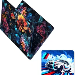 Flipkart SmartBuy Combo of Full Body Laptop Skin and Mouse Pad - Floral Mirage No Residue Removable Self Adhesive Vinyl Reusable Laptop Skin Compatible for 15.6 inch-image-62