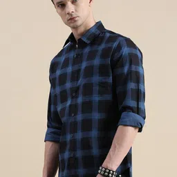 INVICTUS Comfort Slim Fit Buffalo Checked Opaque Cotton Casual Shirt-picture-33