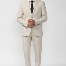 Men Single Breasted Checkered Suit-image-13