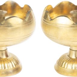 Traditional Handcrafted Brass Diya Oil Lamp for Home Temple Puja Articles Decor Gifts Brass (Pack of 2) Table Diya-image-44