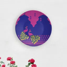 quirk india Blue Peacock Love Ceramic Decorative Wall Plate-picture-42