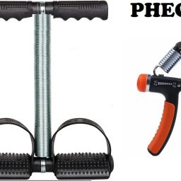 Workout Combo Of Single Spring Tummy Trimmer With Hand Gripper Fitness Accessory Kit Kit-19