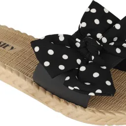 Women Women Slipper Solid Open Toe Flats Black Flats Sandal-image-2