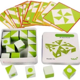 Wooden Puzzle Cube 30 Geometric Shapes, Sorting Block Education Toy for Kids-26