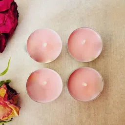 aromatic fables Tuberose Pink Wax (Pack Of 50) Tea Light Candles-picture-25