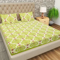 144 TC Cotton Double Jaipuri Prints Flat Bedsheet-image-57