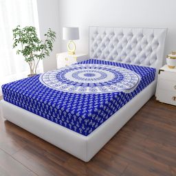 144 TC Cotton Single Jaipuri Prints Flat Bedsheet-22