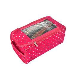 Kuber Industries Set Of 2 Pink Printed Storage Bags With Transparent Windows. image 4