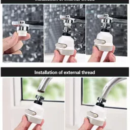 leopax 360 Degree Rotating Adjustable, Pressurized Shower with 3 Modes Faucet Nozzle image 4