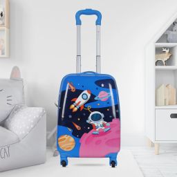 Small Cabin Suitcase (16 inch) 4 Wheels - Kids Trolley |16 inch| Blue - Blue-image-79