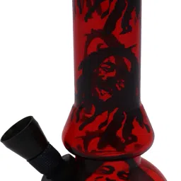 8 Inch Bob Marley Printed Red Table Top Acrylic Smoking Beer Bong Funnel-image-98