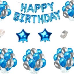Blue & Silver Birthday Decoration Kit - Best For Boys,Girls & Kids-image-54
