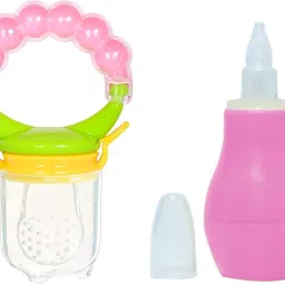 Silicone Pink Nose Cleaner Nasal Aspirator & Ring Style Food Feeder Nibbler Manual Nasal Aspirator-image-15