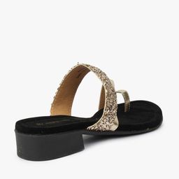 hi-attitude Embellished Block Heels with Toe-Ring image 3